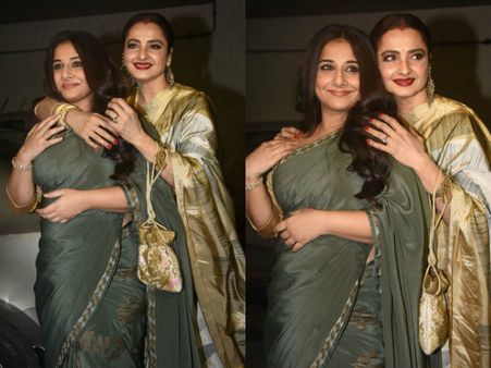 Vidya Balan Almost Suffers A Wardrobe Malfunction Due To Rekha! Watch Video