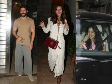 Shibani Dandekar All Dressed Up For Boyfriend Farhan Akhtar’s Birthday Party; Janhvi Kapoor Spotted