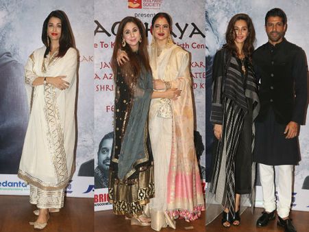 Aishwarya Rai, Rekha, Farhan-Shibani & Other Celebs Attend Kaifi Azmi Centenary Event Raag Shayari