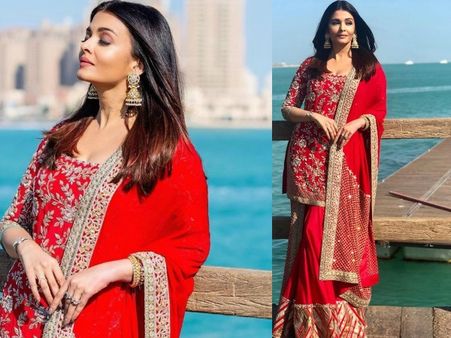 Aishwarya Rai Bachchan Is A 'Beauty In Red' In These Pics From Doha; Be Prepared To Lose Your Hearts