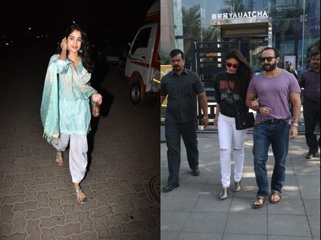 Saif Ali Khan And Kareena Kapoor Head Out For Lunch; Janhvi Steps Out In Ethnic Wear