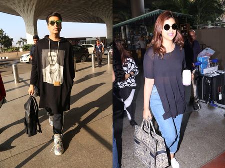 See Pics! Karan Johar Sports A Sleek Airport Look; Parineeti Chopra Also Snapped At The Airport