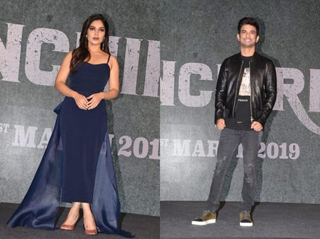 Pictures: Bhumi Pednekar And Sushant Singh Rajput At The Trailer Release Of Sonchirirya!