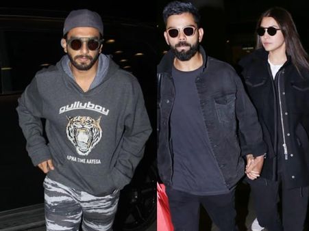 Anushka Sharma & Virat Kohli Snapped Hand In Hand At Airport; Ranveer Singh’s Snazzy Airport Look
