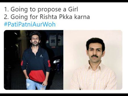 Kartik Aaryan's First Look In 'Pati Patni Aur Woh' Becomes A Meme! View The Hilarious Ones Here