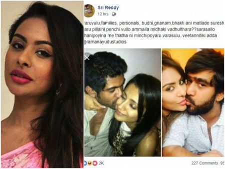 Sri Reddy Taunts The Daggubati Family By Sending Out These Kissing Pictures!