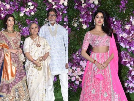 Akash-Shloka Wedding: Janhvi Kapoor Looks Like A Princess, The Bachchans Make A Classy Appearance