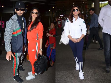 Ranveer Singh & Deepika Padukone Walk Hand In Hand At Airport; Parineeti Chopra Casual Airport Look