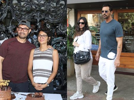 Aamir Khan Cuts Birthday Cake With Media; Arjun Rampal Spotted With His Girlfriend Gabriella