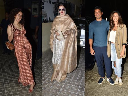 Photograph Screening: Rekha, Farhan Akhtar – Shibani Dandekar, Sanya Malhotra Attend