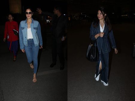 Katrina Kaif Sports An All Denim Look To The Airport; Jacqueline Fernandez Looks Like A Boss Lady