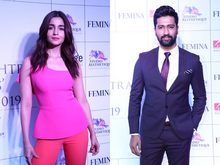 Alia Bhatt Stuns In Pink At The Maharashtra Achievers’ Awards; Vicky Kaushal Looks Totally Dapper