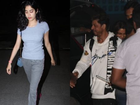 Shah Rukh Khan Spotted At Private Airport; Janhvi Kapoor Goes Casual At Airport