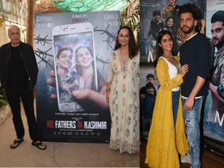 Pics Of No Fathers In Kashmir Trailer Release; Pranutan Bahl & Zaheer Iqbal Promote Notebook