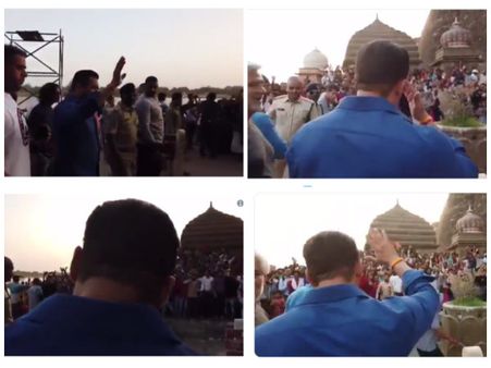 Salman Khan Gets Greeted By A Sea Of Fans At The Narmada River While Shooting For Dabangg 3