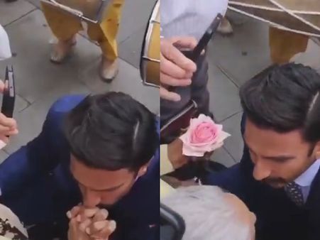 Ranveer Singh's Sweet Gesture For An Elderly Lady Who Gifted Him A Rose Is Winning Hearts!