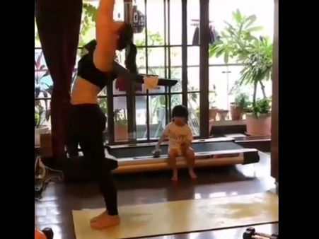 Video: Taimur Watching Mum Kareena Kapoor Do Yoga Is The Cutest Thing Ever!