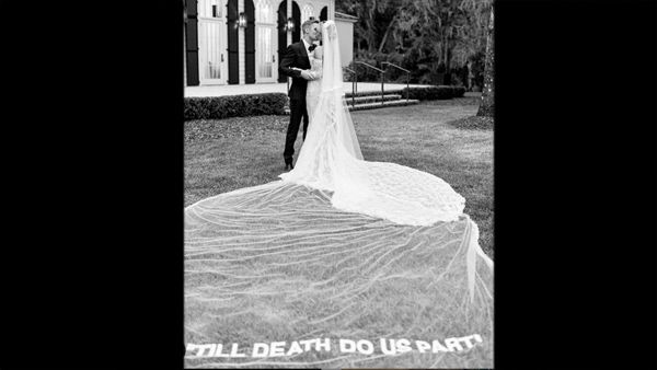 Justin Beiber Stuns With Hailey Baldwin At Their Second Wedding! Veil Reads 'Till Death Do Us Part'