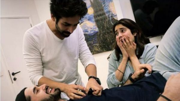 Dostana 2: Kartik Aaryan, Janhvi Kapoor And Lakshya Goof Around While Prepping For The Sequel
