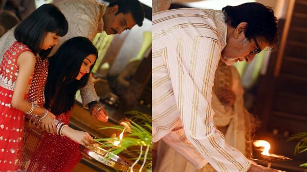 Aishwarya Rai Bachchan Performs Diwali Puja With Aaradhya-Abhishek; Big B Shares Pictures!