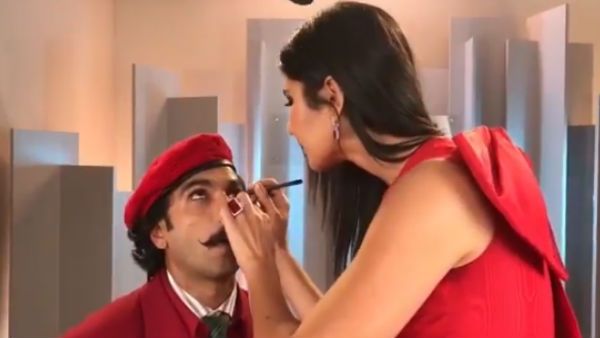 Ranveer Singh Achieves ‘An Unprecedented Level Of Hotness’ When Katrina Kaif Puts Kajal On Him!