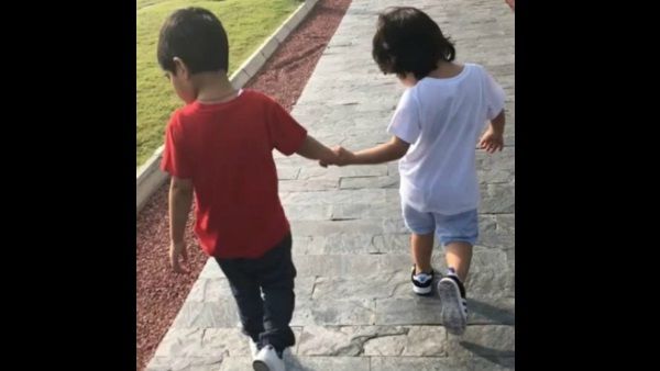 Video: Taimur Enjoying Morning Stroll With A Friend Is All Things Cute!