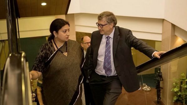 Smriti Irani Gives Befitting Reply To Trolls; Shares Picture With Bill Gates With An Epic Caption