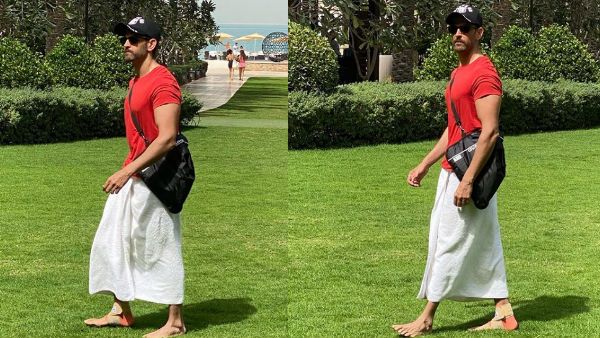 PHOTO: Hrithik Roshan Sports Towel As Lungi; Credits Ranveer Singh As Inspiration For His Look