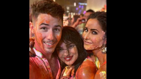 Picture: Priyanka Chopra And Nick Jonas Pose With Katrina Kaif At Isha Ambani’s Holi Party!