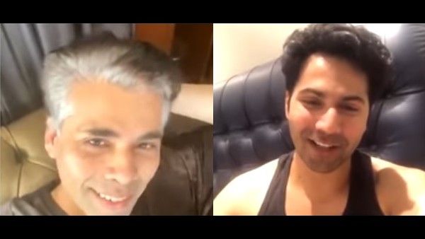 Karan Johar Proudly Flaunts His Grey Hair; Varun Dhawan Tells Him 'You Look Like A Bond Villain'