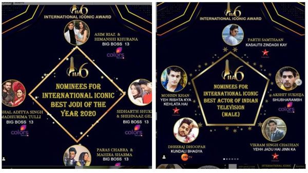 International Iconic Awards 2020: Parth Samthaan, Erica, Shehnaaz-Sidharth & Others Nominated!
