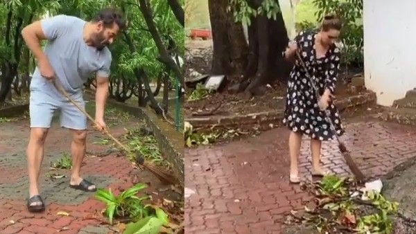 Salman Khan And Rumoured GF Iulia Vantur Sweep His Farmhouse Premises On World Environment Day