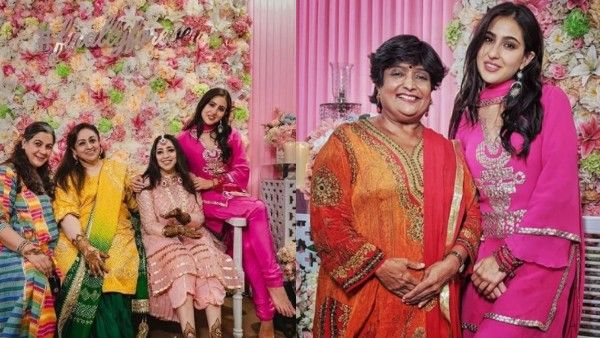 Sara Ali Khan And Amrita Singh Look Radiant At JP Dutta's Daughter Nidhi's Mehendi Ceremony