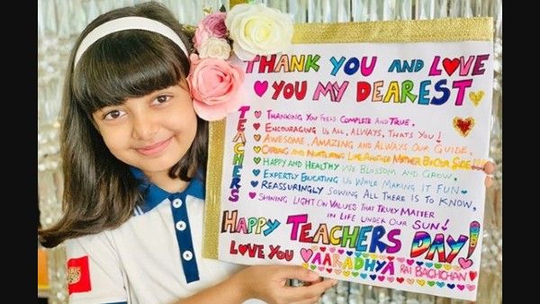 Aishwarya Rai Bachchan Shares A Photo Of Aaradhya Posing With A Handmade Teachers' Day Card
