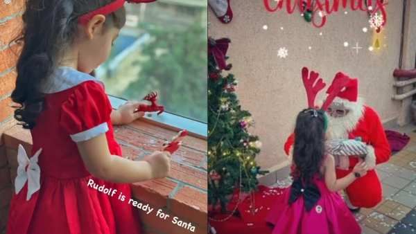 Soha Ali Khan's Daughter Inaaya Is Ready To Welcome Christmas Dressed In Red And White As Rudolph