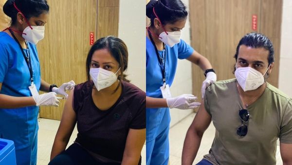 Suriya And Jyotika Receive The First Dose Of COVID-19 Vaccine; Pictures Go Viral!