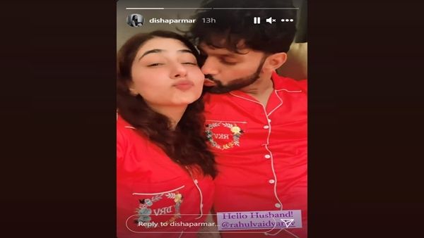 Disha Parmar Gets A Peck On Her Cheek From Hubby Rahul Vaidya; Actress Shares Sweet Moment After Wedding