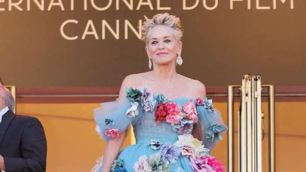 Sharon Stone Looks Like A Disney Princess In Puffy Blue Dress At Cannes Film Festival 2021