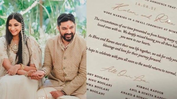 Rhea Kapoor & Karan Boolani Send Heartfelt Note To Industry Friends Post Wedding; Ayesha Shroff Gives A Peek!