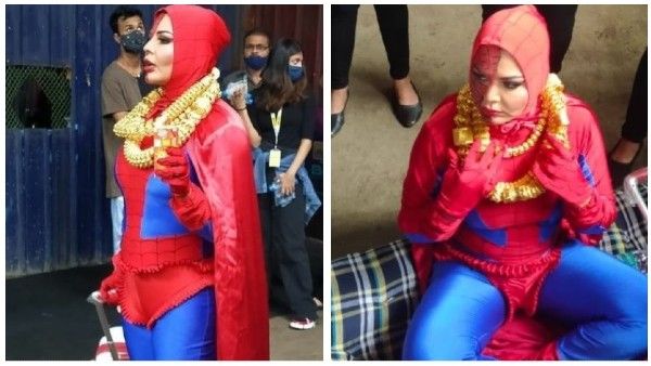 Upset With Bigg Boss OTT, Rakhi Sawant Reaches The Set In Bizarre Spider-Man Look Uninvited!
