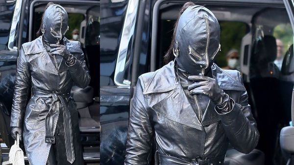 Kim Kardashian Appears In A Balenciaga Leather Suit; Takes Social Media By Storm