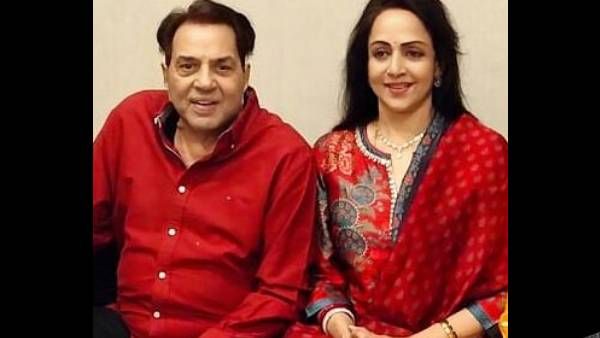 Hema Malini's Birthday Celebration Pictures With Dharmendra Screams Love, The Couple Twins In Red