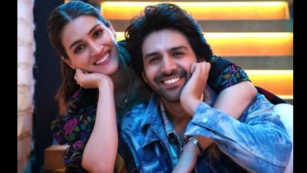 Kartik Aaryan And Kriti Sanon Ring In 3 Years Of Luka Chuppi On The Sets Of Their Film Shehzada