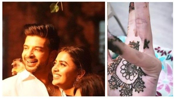 Tejasswi Prakash Puts Karan Kundrra's Initial On Her Finger With Mehendi; He Goes 'Kaise Mujhe Tum Mil Gayi'