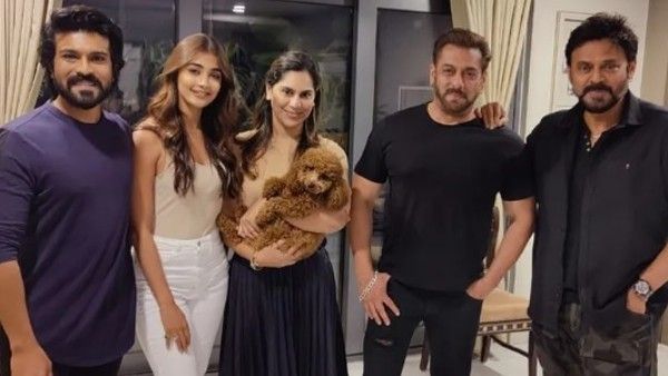 Ram Charan Hosts Salman Khan & Pooja Hegde At His Hyderabad Home; Venkatesh Daggubati Joins Them