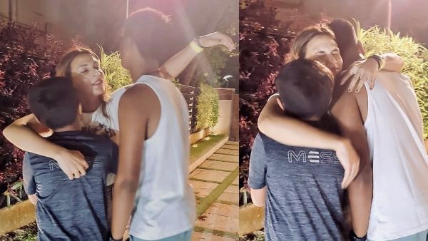 Aishwaryaa Rajinikanth's Shares A Warm Hug With Sons Yathra And Linga, Pics Win The Internet