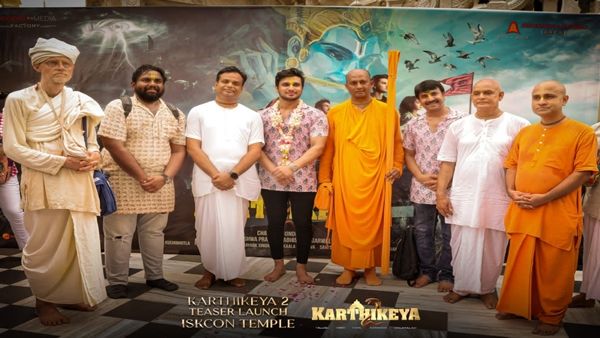 Karthikeya 2 Team Visits ISKCON Temple To Seek Blessings For Their Hindi Teaser Launch!