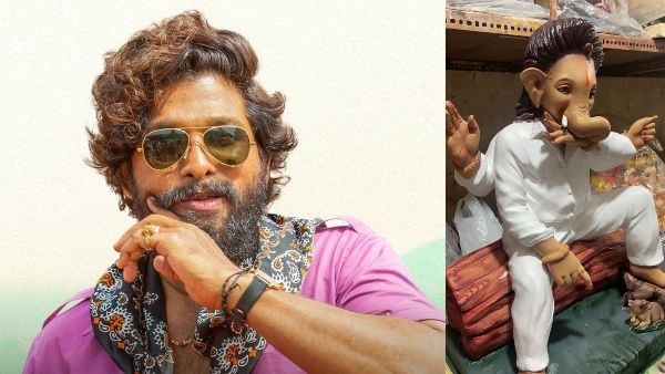 Allu Arjun Fans Welcome Pushpa Raj inspired Ganapati For Ganesh Chaturthi; See Pics