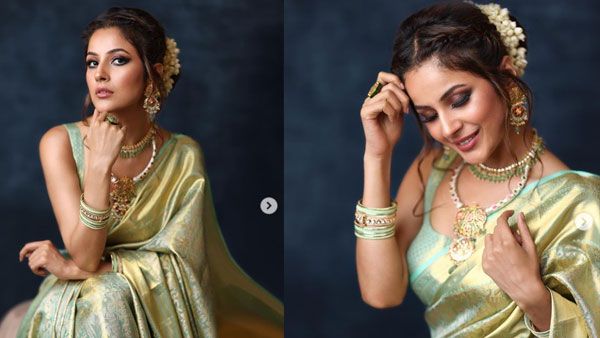 Shehnaaz Gill Dishes Out Regal Vibes As She Flaunts Her Love For Kanjivaram Saree; PICS