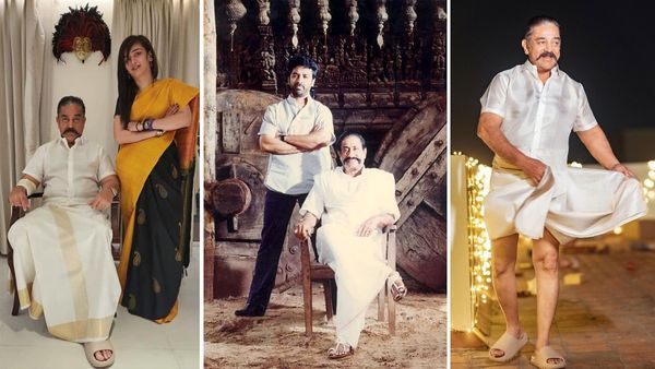 Ulaganayagan Kamal Haasan Recreates Thevar Magan Signature Pose With His Daughter Akshara Haasan On Diwali Day